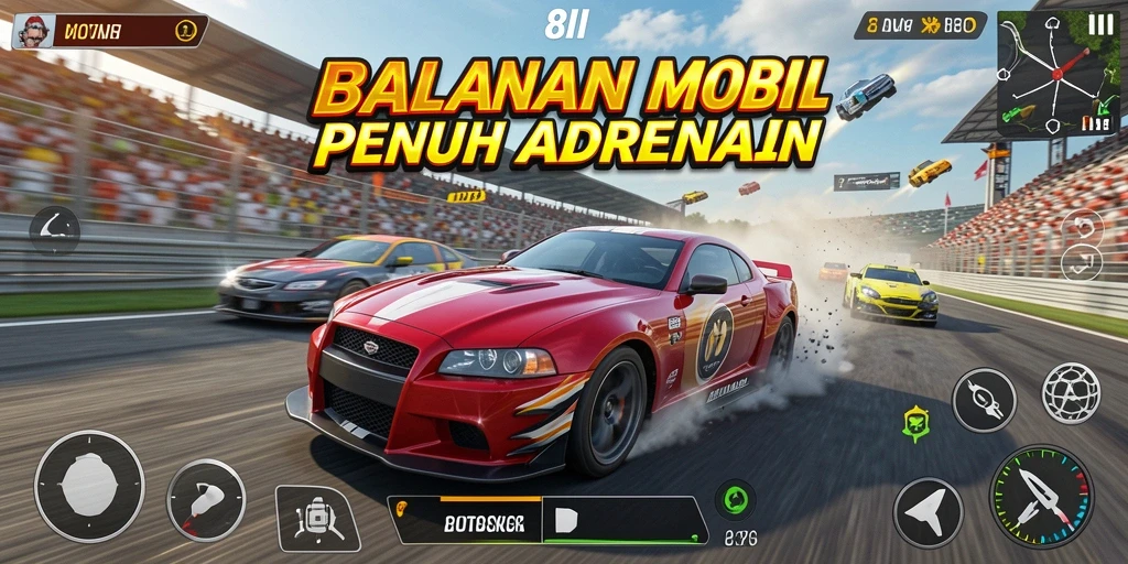Gameplay seru dan intens dari balapan mobil di 8II.