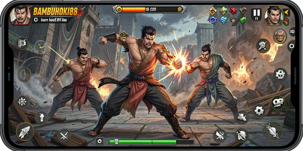 Gameplay seru di arena pertarungan BAMBUHOKI88.