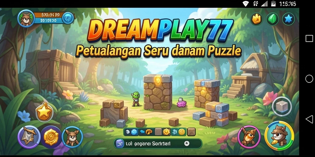 Screenshot utama dari <strong>DREAMPLAY77</strong> menampilkan gameplay menantang dan penuh warna.