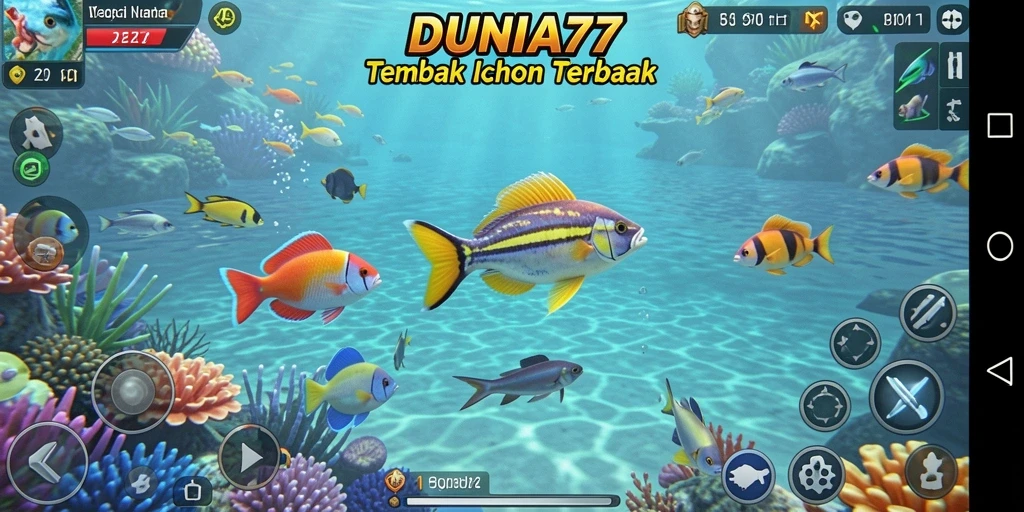 Screenshot DUNIA77 yang menampilkan aksi seru Tembak Ikan.