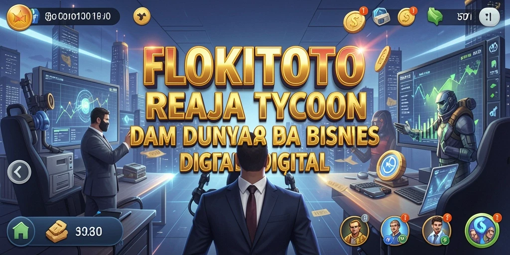 Tampilan gameplay menarik dalam FLOKITOTO menunjukkan proses manajemen bisnis Tycoon.