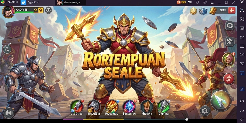 Screenshot menampilkan pertempuran seru di GACOR518 dengan pemain bersaing di medan tempur.