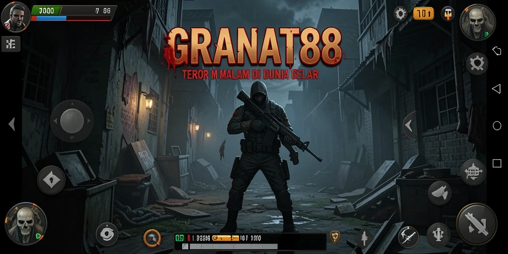 Screenshot menunjukkan suasana mencekam di dalam game GRANAT88.