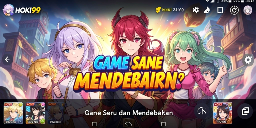 Tampilan gameplay HOKI99 yang penuh aksi dan karakter Anime menarik.
