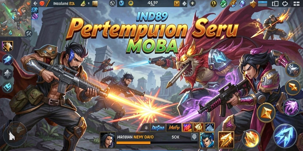 Screenshot gameplay IND89 menampilkan aksi pertempuran intens.