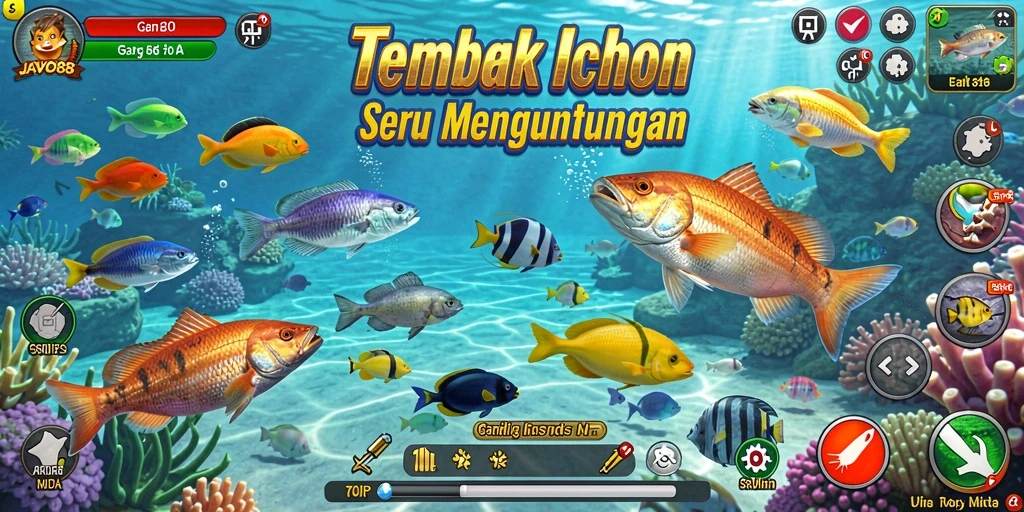 Menampilkan gameplay seru dari JAVO88 Tembak Ikan.
