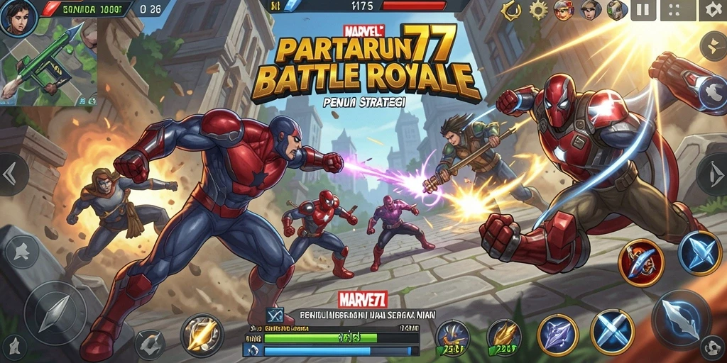 Gameplay seru dari MARVEL77 dalam pertempuran Battle Royale.