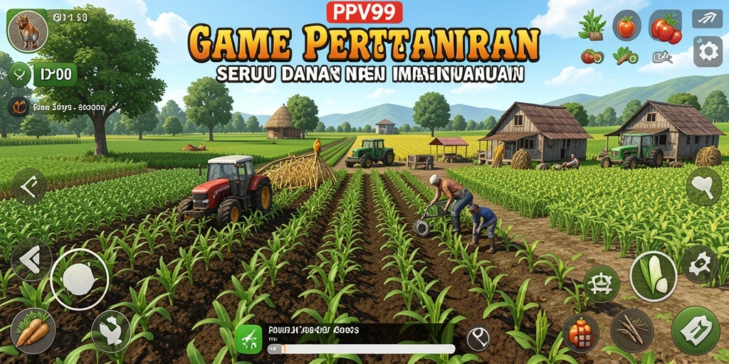 Tampilan gameplay seru di PPV99 dengan aktivitas bertani.