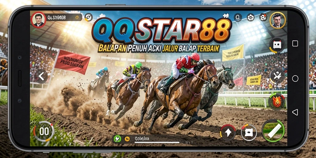 Menampilkan gameplay balapan seru dari QQSTAR88.