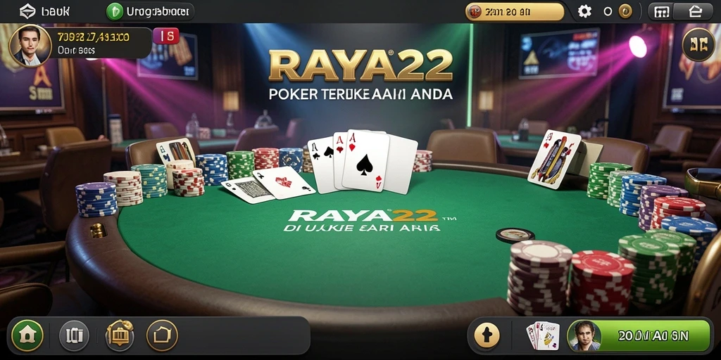 Tangkapan layar gameplay poker yang mendebarkan di RAYA22.
