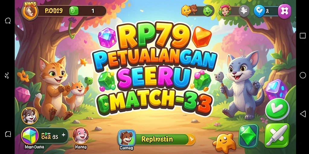 Tampilan gameplay seru dari RP79 dengan level Match-3 yang menarik.